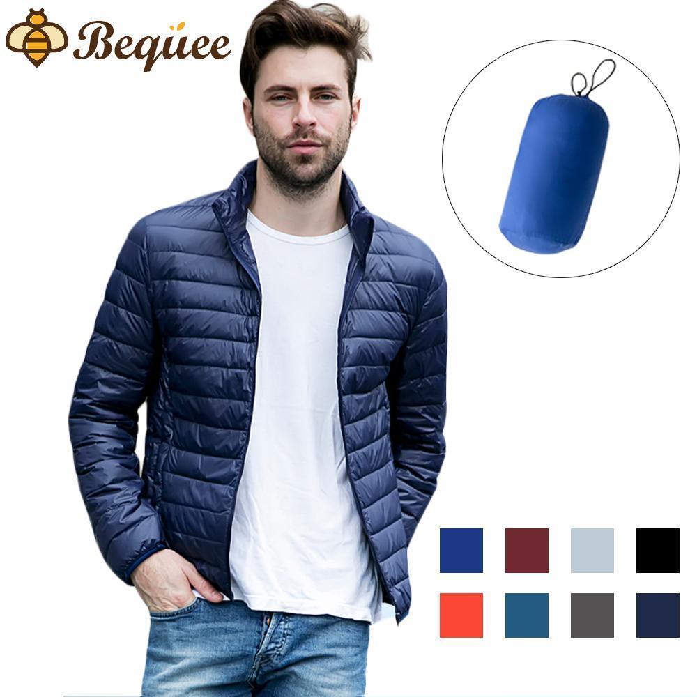 Herren Winter Daunenjacke mit Stehkragen