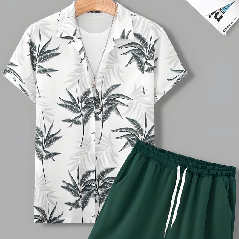 "PolyStripe" - Gestreiftes Hawaii-Hemd-Set