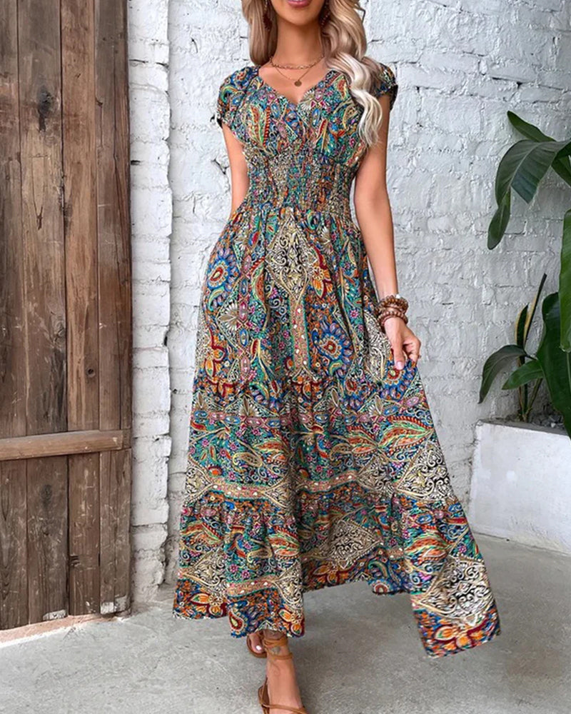 Elegantes Kleid mit Vintage-Print