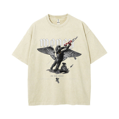 "The Money Angel" - Oversize T-shirt mit Print