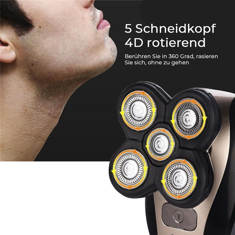 Wiederaufladbarer 5-in-1-4D-Rotationsrasierer für Herren