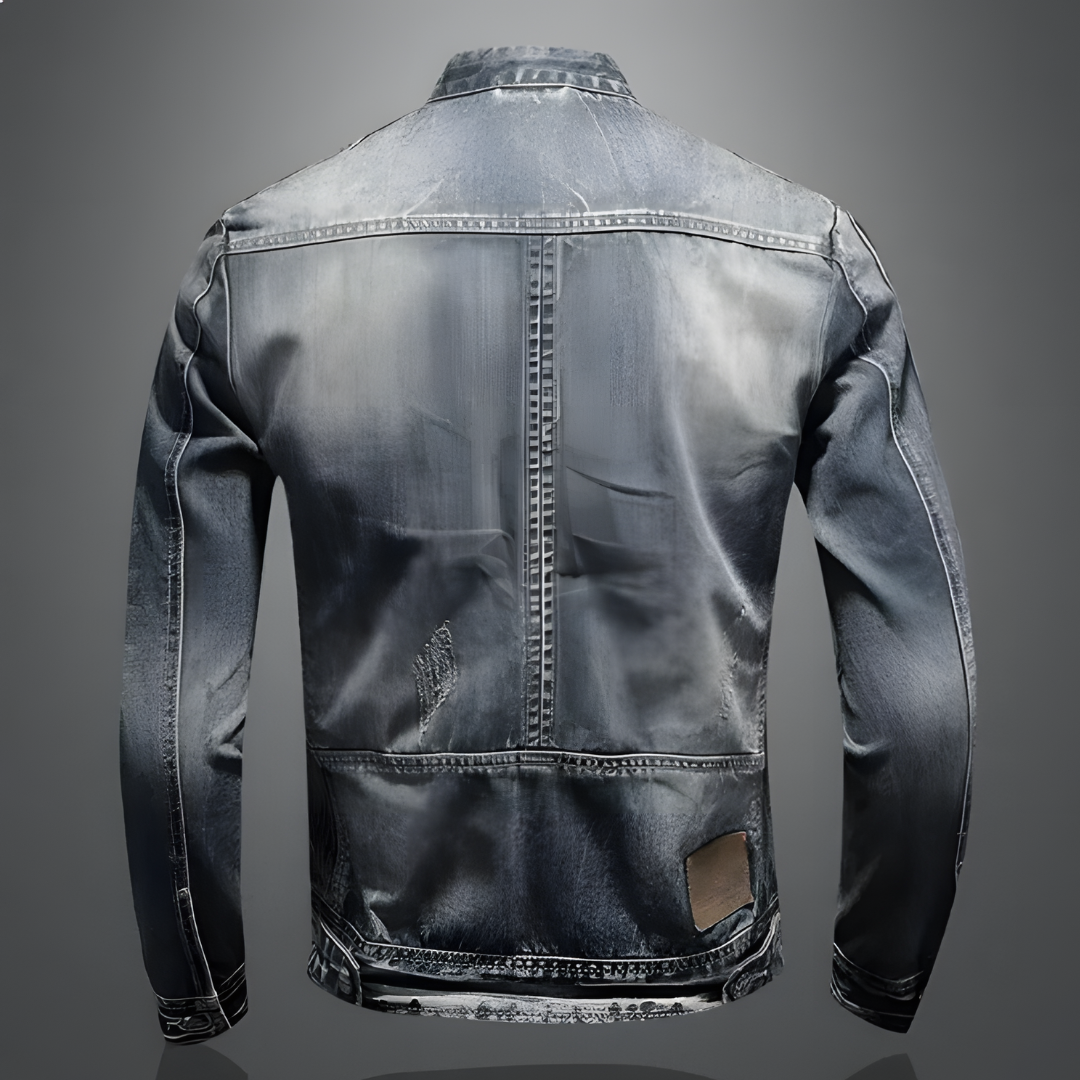 Klassisches Biker-Denimjacke mit Stil und Langlebigkeit