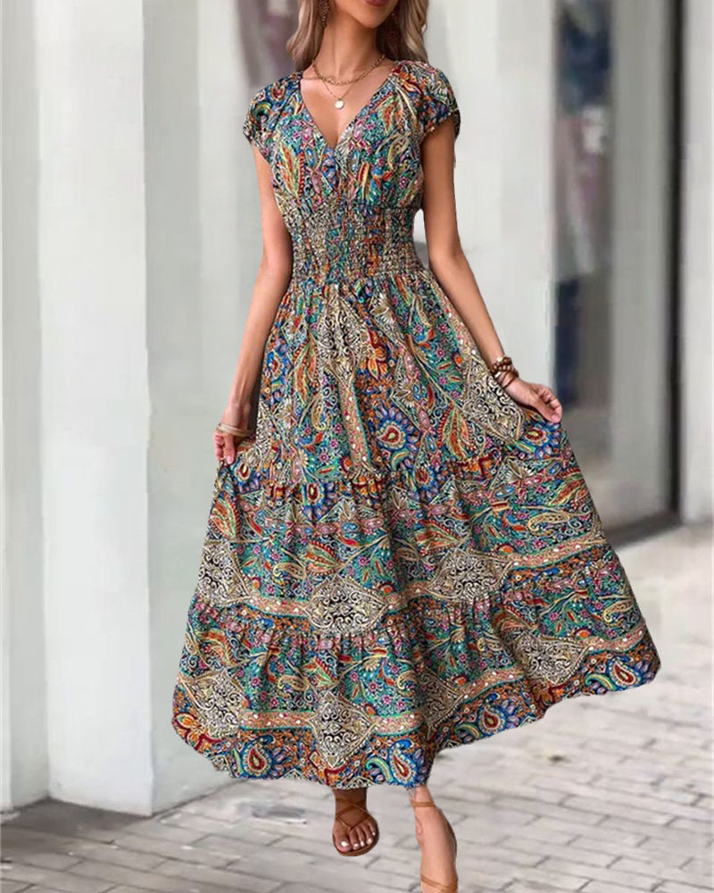 Elegantes Kleid mit Vintage-Print