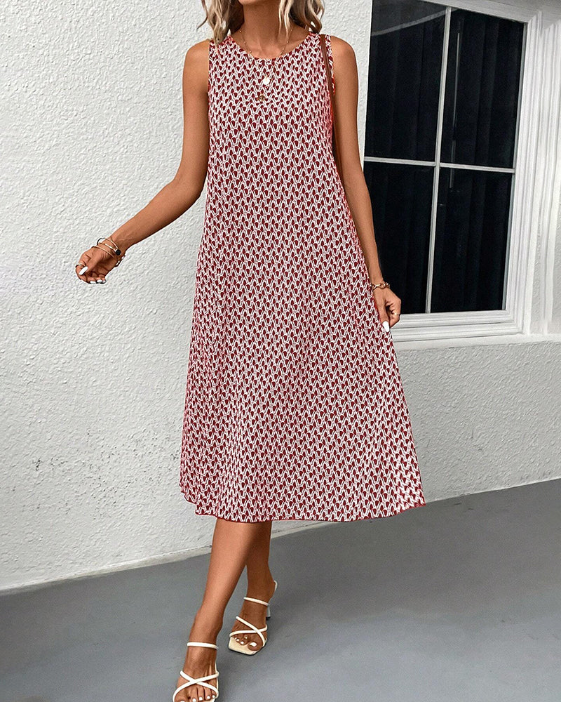 Ärmelloses Kleid mit geometrischem Print