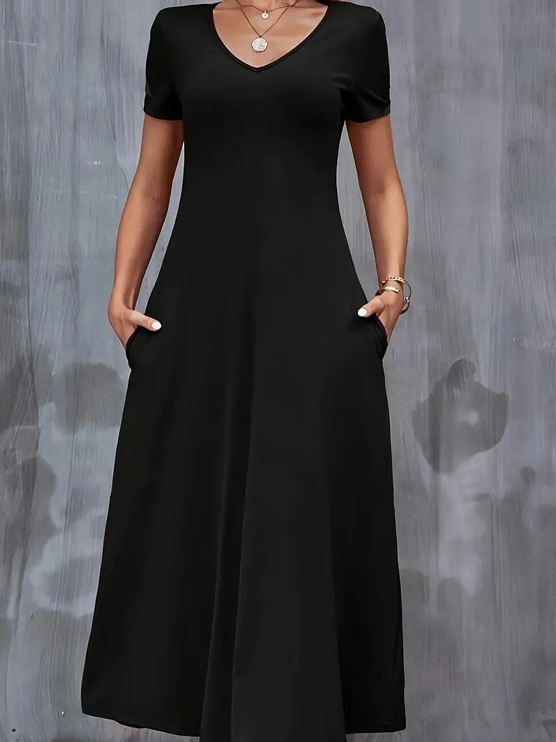 Emily – kurzarmkleid mit v-ausschnitt