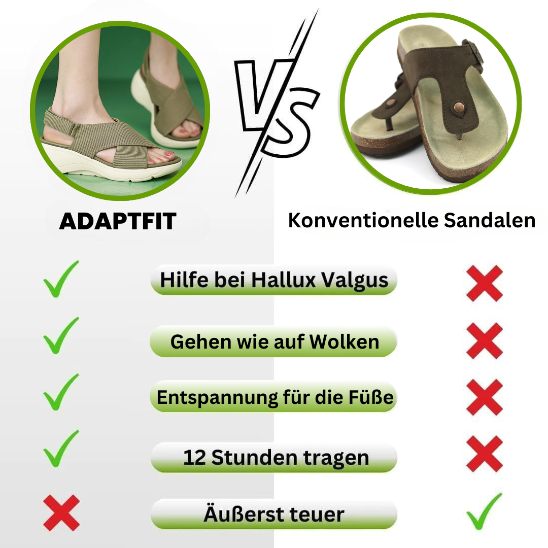 AdaptFit™  - patentierte, orthopädische Sandalen mit 2-facher Fußgewölbeunterstützung