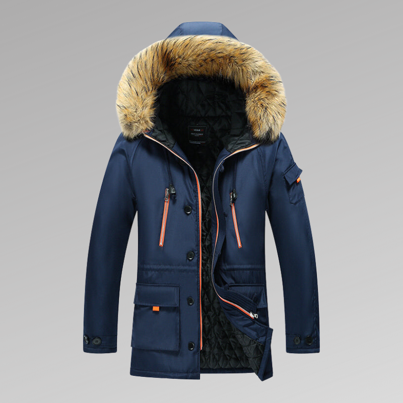 Asger - Hochwertige Winterjacke mit Kunstpelzkragen