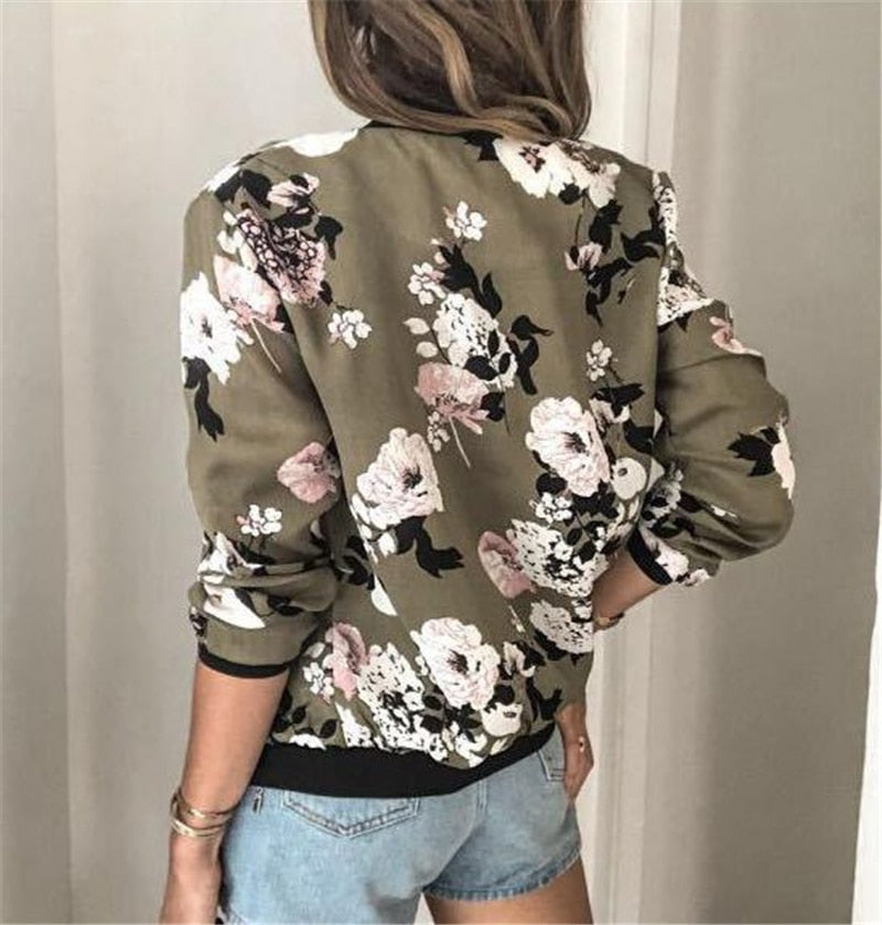 Chloe Jacke | Damen-Übergangsjacke mit Blumendruck