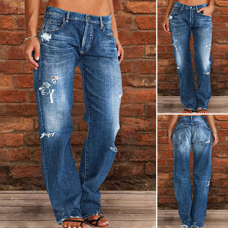 Waschbare Zerrissene Jeans