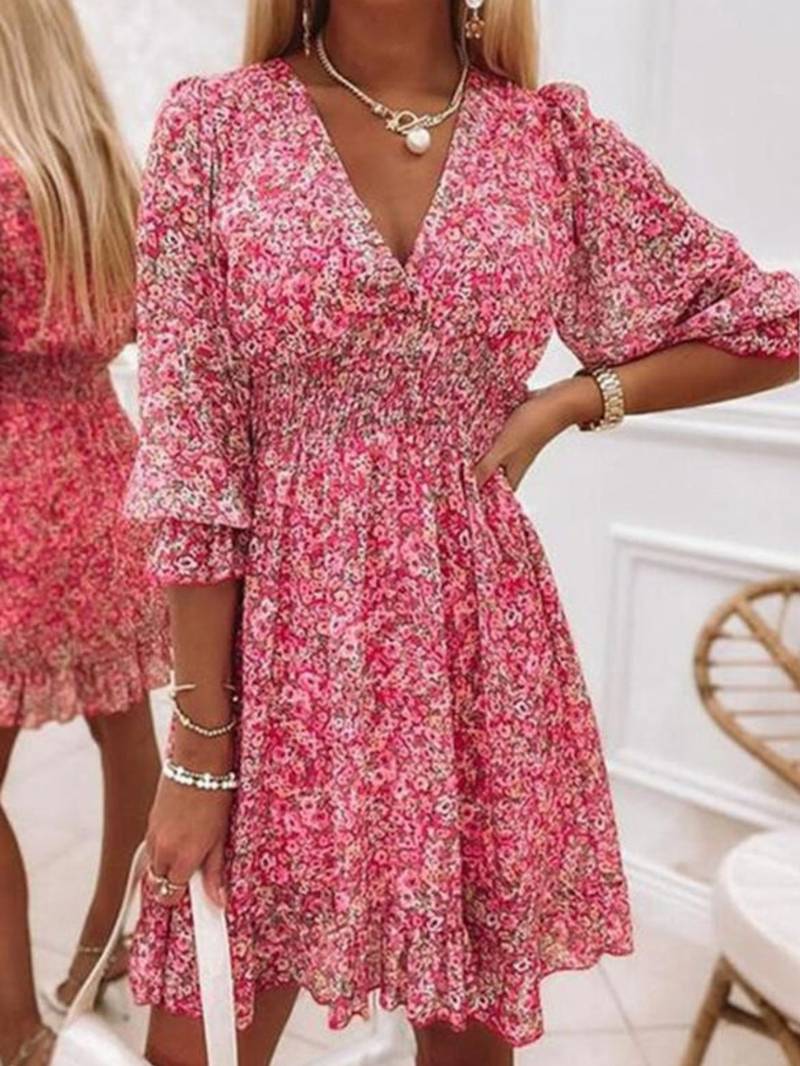 Grace – boho-kleid mit puffärmeln