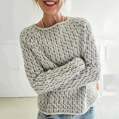 Olyvia - Eleganter grauer Pullover mit Bootsausschnitt