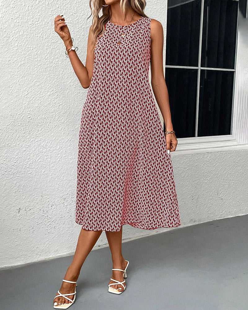 Ärmelloses Kleid mit geometrischem Print