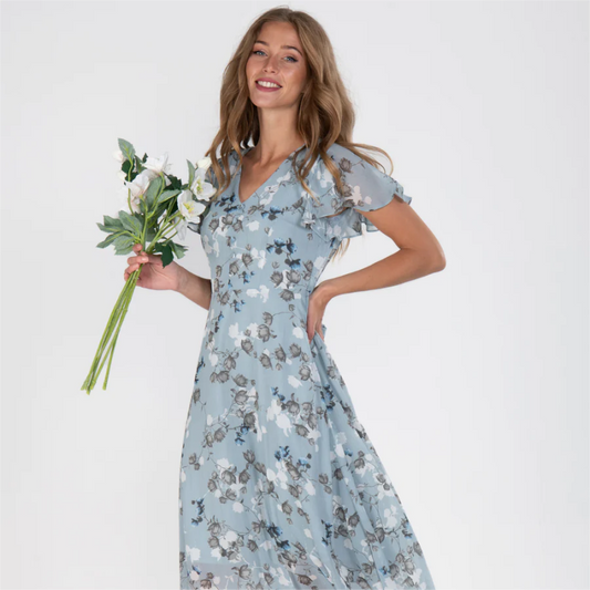 Emily - Blumenmuster Maxikleid